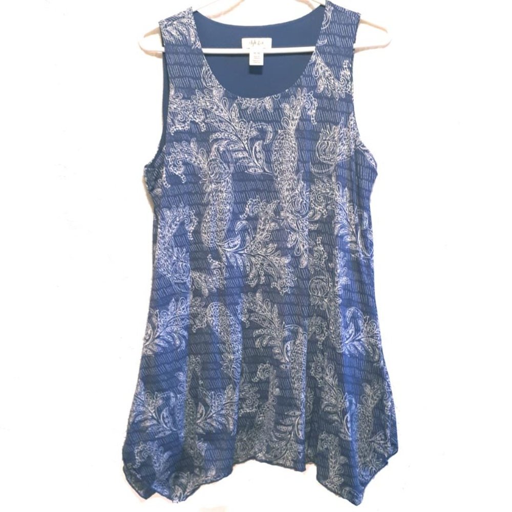 Blue Paisley sleeveless tunic top by Style&Co. Size med.